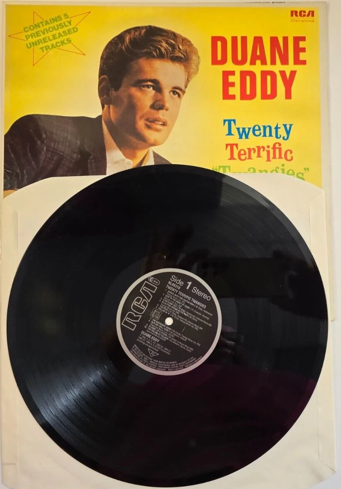 Duane Eddy – Twenty Terrific "Twangies" LP Album vinyl record 1983 rock n roll - Image 2 of 4