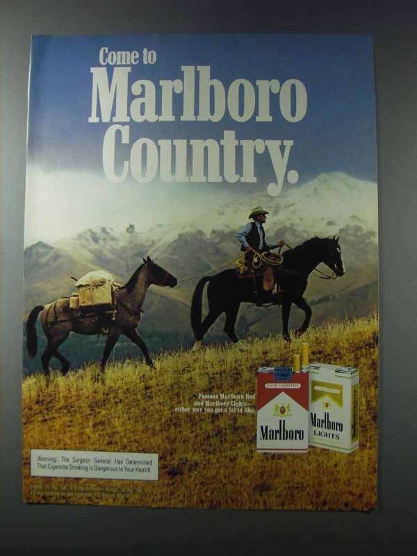 1981 Marlboro Cigarettes Ad - Marlboro Man riding Horse | eBay