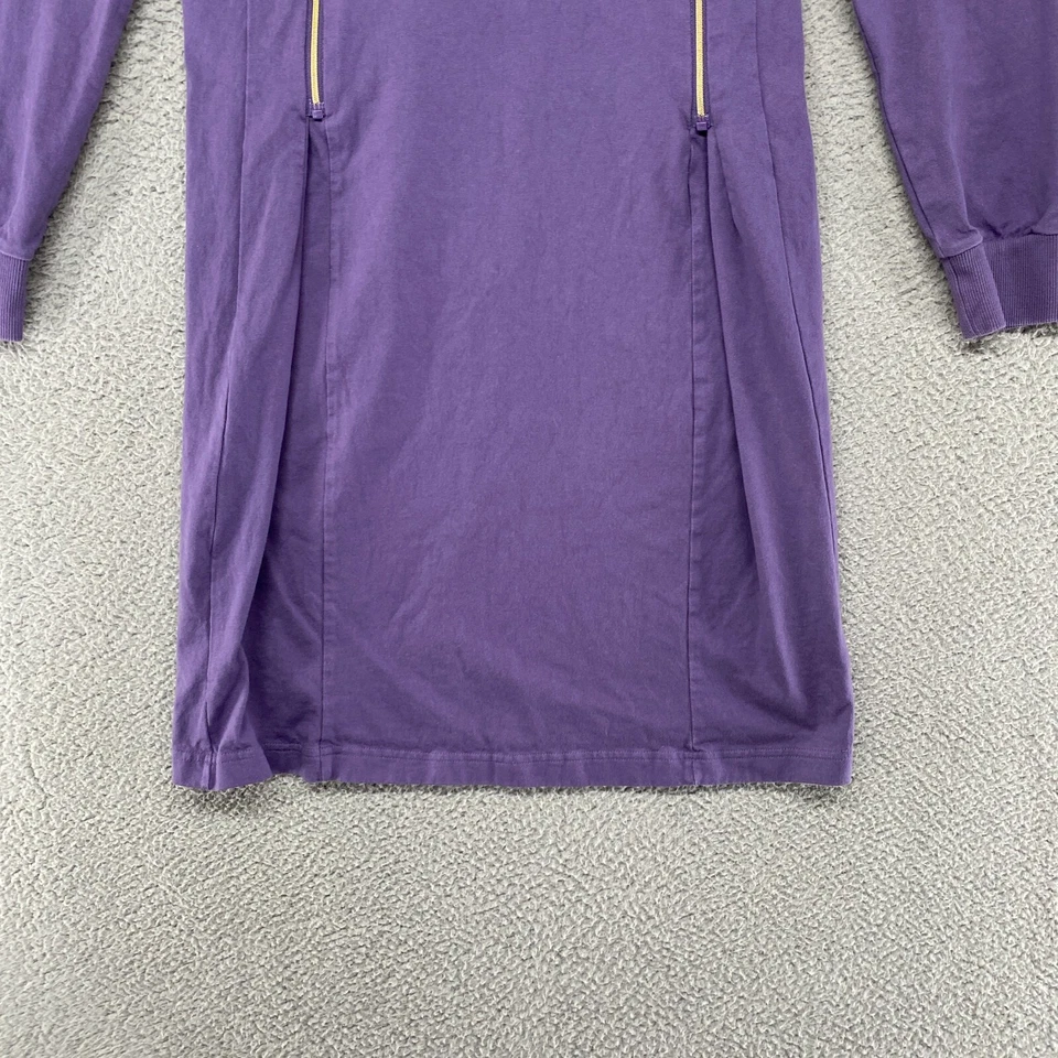 阿迪达斯连衣裙女式 XXS 长袖紫色标志拉链腰及膝棉质 — 第 3/4 张图片