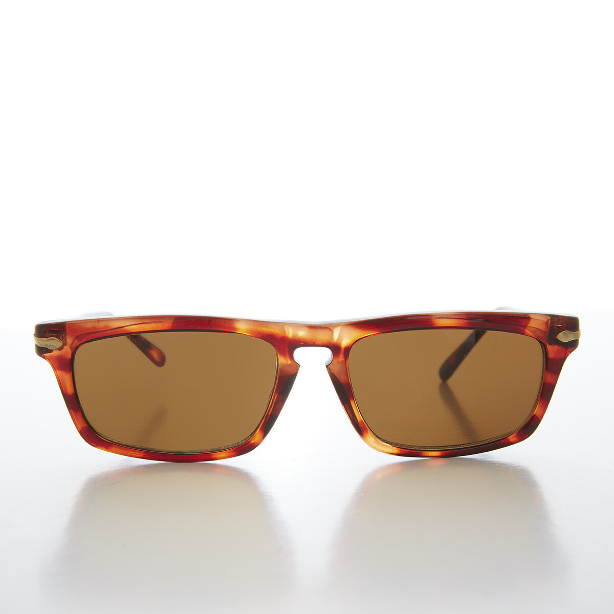 Tortoise Slim Rectangular Beatnik Vintage Sunglas… - image 1