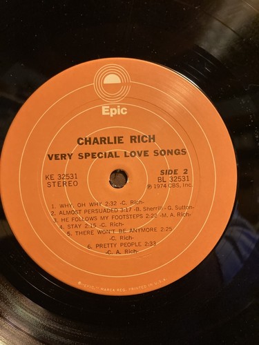 Charlie Rich Very Special Love Songs 1974 Epic Record KE 32531 SHRINK PET RESCUE - Picture 4 of 6