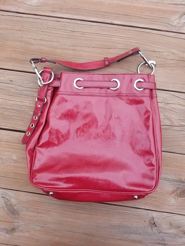 Comsi Comsa Paris Red Purse Hobo Tote Bag 13x13x4" - Picture 4 of 15