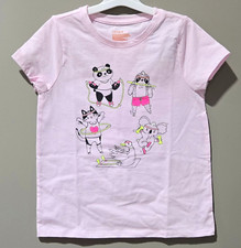 Cat Jack Girls' Fitness Animals Graphic SS Light Pink T-Shirt -- Size Medium 8