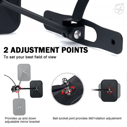 For 2018-2024 Jeep Wrangler JL & JT Gladiator Aluminum Side Mirrors Doors Off - 第 4/7 張圖片