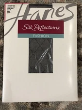 Hanes Diamond Polka Dot Control Top Tights Black 5'3"-5'4' 115-125lbs NWT FUL655