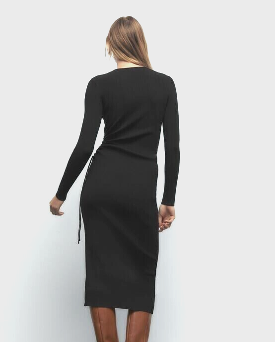 knit long sleeve maxi dress Fine Knit Longsleeve Open Back Maxi Dress main image 1