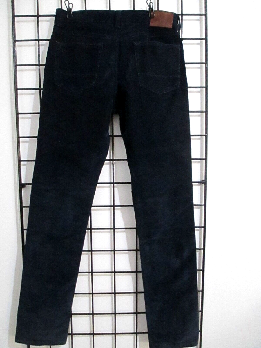JACK VICTOR==30 WAIST X 33 INSEAM==NAVY BLUE / PIN WALE / CORDUROY