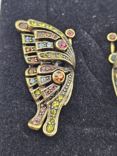 Heidi Daus Madame Butterfly Crystal Gemstone Clip On Earrings - Picture 3 of 6