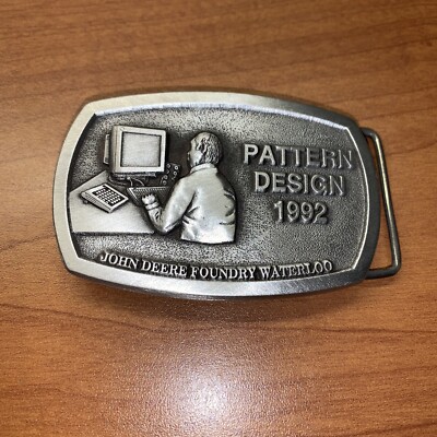 John Deere Belt Buckle Foundry Division Waterloo Works Iowa‎ Pattern Design 1992 John Deer Belt Buckle - Etsy main image 2