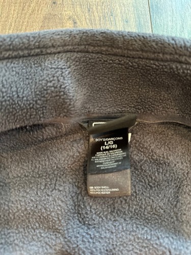 The North Face Boy's Full Zip Thick Fleece Jacket Gray & Orange, Size: L 14/16 - Picture 3 of 15