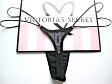 Victoria's Secret PINK - M Mesh High-Leg Strappy Micro Thong Panty Black Medium
