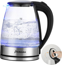 Electric Kettle Glass Kettle with Blue LED, Fast Boil Quiet Electric Glass Kettl
