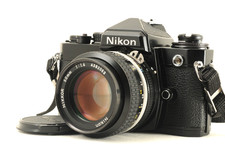Near Mint Nikon FE 35mm SLR Film Camera Black Ai 50mm f/1.4 Lens From Japan