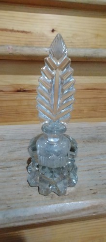 Bottiglia profumo vintage in vetro piuma/ventilatore - Foto 1 di 6