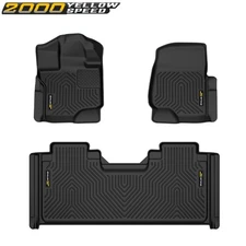 Fit For 2015-2025 Ford F-150 SuperCab All Weather TPE 3D Floor Mats Liners Black