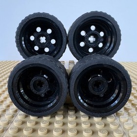 LEGO, Power Racers: 4x Black Wheels 30.4 x 20, 56145, 8137, BOOSTER BEAST, 2019