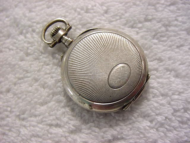 Vintage STERLING antique WWI Military 24HOUR PCLN DL TRENCH pendant pocket watch