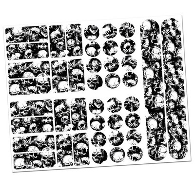 34 Teiliges Set Fahrrad Rahmen Schutzfolie Aufkleber Schutz MTB Skulls V1