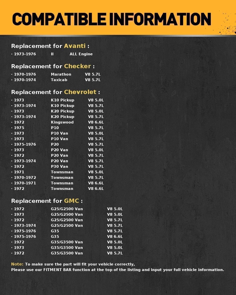 BOMBA DE AGUA AW1109 para Chevrolet Camaro 1970-1976 Chevrolet El Camino 1970-1976 Foto 2 de 4