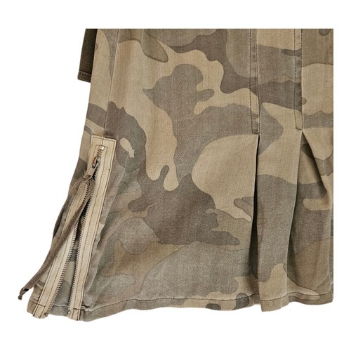 Vintage Y2K iconic camo Pockets Sippers mini skirt Medium SILK NWOT - Picture 4 of 11