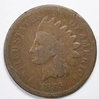 1865 Indian Head Penny Cent About Good/Good (AG/G)