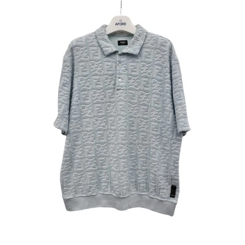 T shirt Fendi jacquard con colletto in spugna 1130 XXL FEA120665 122943464