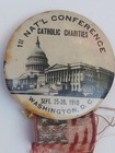 Pair Of Antique Catholic Buttons; 1st Catholic Charities Conference; Loretto — photo 6