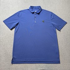 Johnnie O Polo Shirt Mens Large Blue Prep-Performance Stretch Golf Athleisure