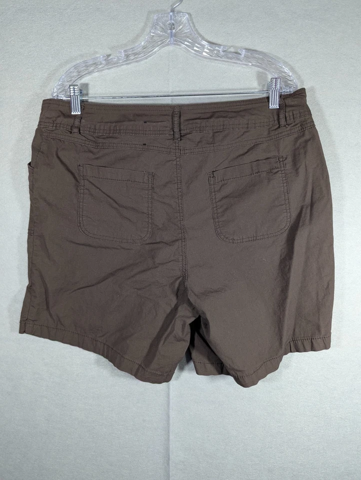 Shorts Lane Bryant Feminino 16 Marrom Elástico Frente Plana Casual Mistura de Algodão Verão - Imagem 2 de 4