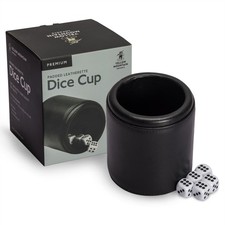 Premium Padded Leatherette Dice Cup with 5 (1...