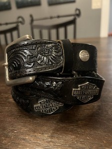 Harley Davidson Black Leather Belt Size 40