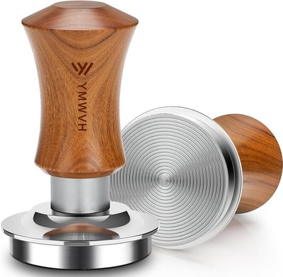Espresso Tamper 51mm Edelstahl mit Walnussgriff kalibriert für perfekten Kaffee