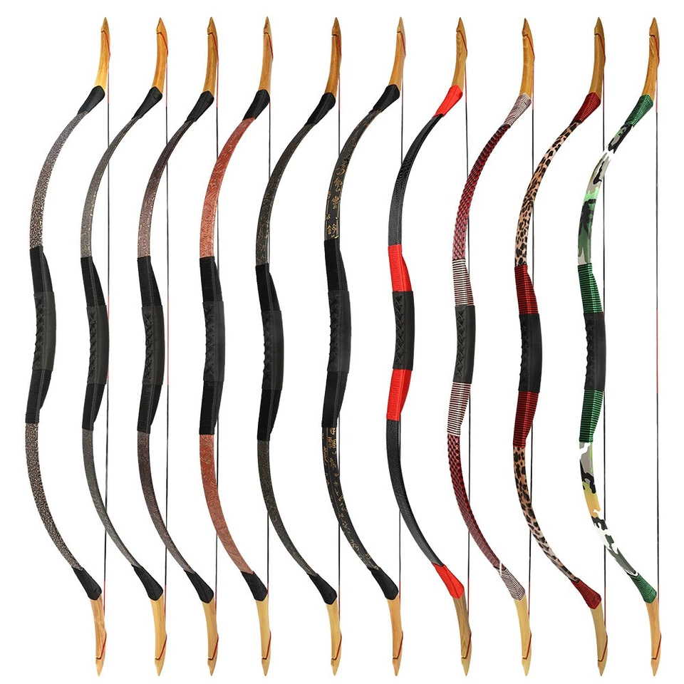 Traditional Wood Recurve Bow Handmade Horse Bow 12-50lbs Archery Hunting RH LH - Image 4 of 4