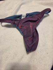 New Vintage Lily of France 3029 Shiny Purple Thong Size Small 5 Panties