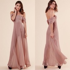 Reformation Annora Blush Off the Shoulder Maxi Dress Whimsical Cold Shoulder