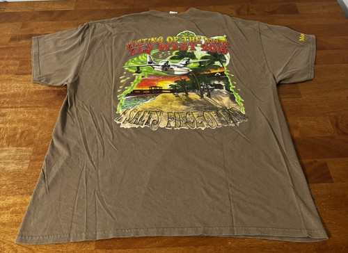 Key West Parrot Heads Jimmy Buffett T-Shirt Paradise Herren XL Baumwolle braun