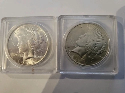 1924,1925 US Peace Silver Dollars $1 Unc