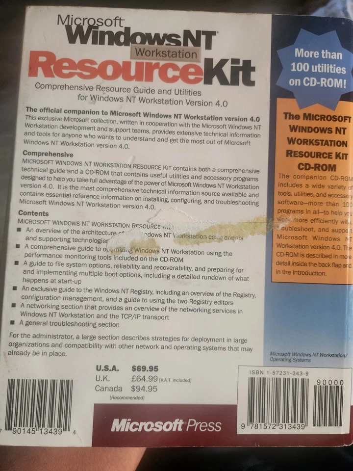 Microsoft Windows NT Workstation 4.0 CD Full Version  Factory Sealed - Image 2 of 3