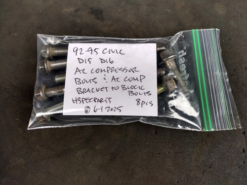92-95 CIVIC OEM AC COMPRESSOR mount Bracket mounting bolts hardware 8pcs 93 94 - Picture 8 of 9