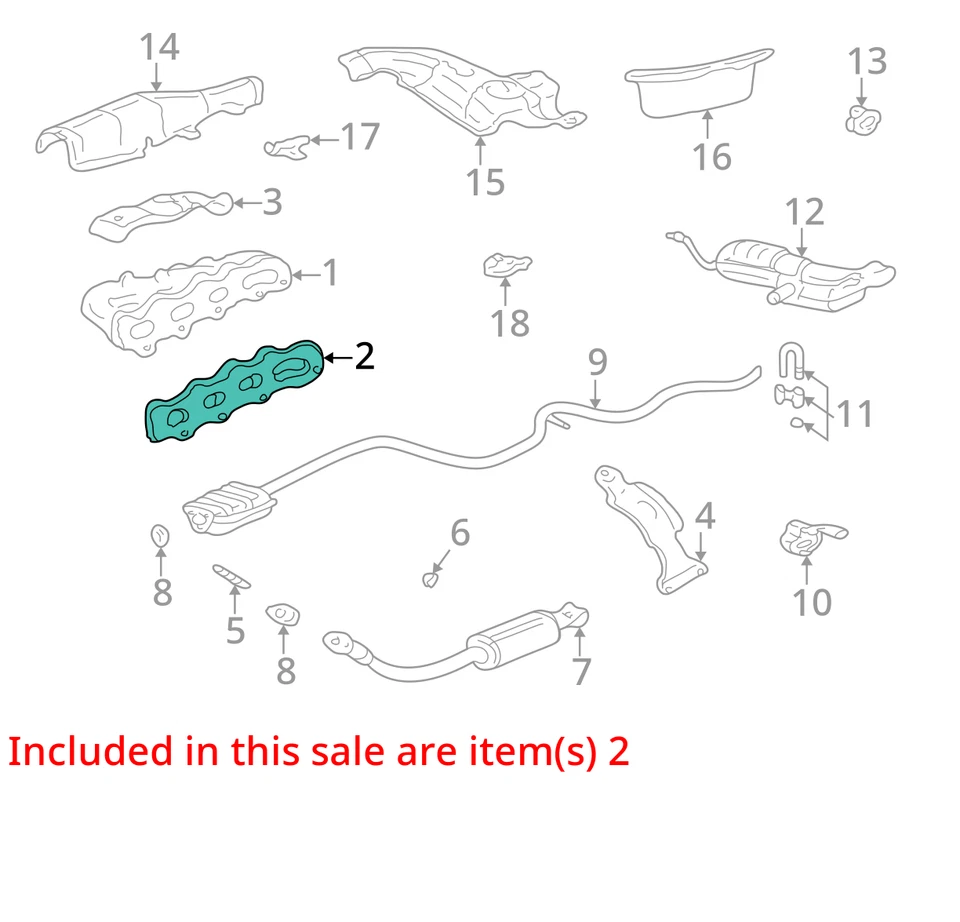 Pontiac Chevrolet Grand Am Sunfire 1996-2001 junta EXH MANIF 24576382 - NUEVO Foto 2 de 3