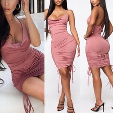 Fashion Nova Know Your Worth Ruched Dress Blush Pink Mauve XL NWT