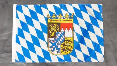 Fahne Flagge Bayern mit Wappen - Stockfahne - 30 x 40 cm - Bild 1 von 3