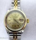 VINTAGE ROLEX OYSTER DATEJUST WATCH 69163 SMOOTH BEZEL CHAMPAGNE DIAL JUBILEE