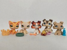 5pcs/lot Littlest Pet Shop LPS Cat Dog 1451 733 1542 2210 W/6pcs Accessories
