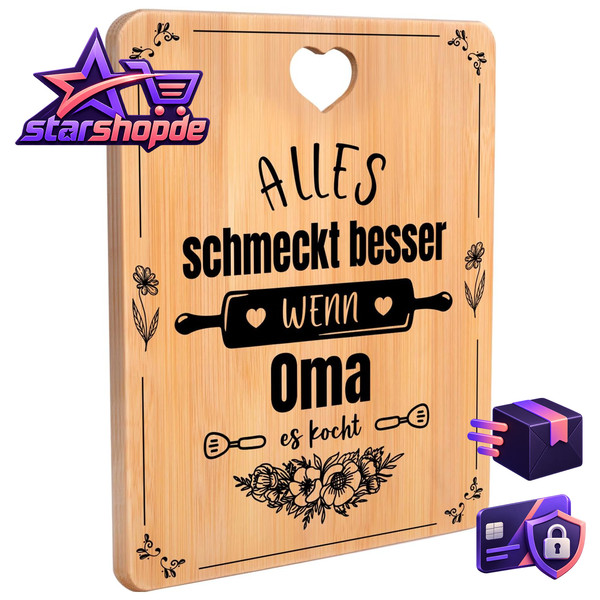 Bambus Schneidebrett Geschenk FüR Oma Geburtstag Muttertag Geschenkidee-image