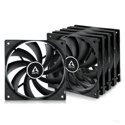 ARCTIC F12 (Black) 5 Pack 120 mm Standard Case Fan Low Noise 1350 RPM PC