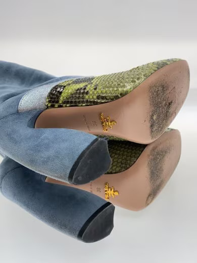PRADA/Sole worn/Python/Long boots/Size 38/Blue - image 4