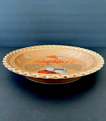 Vintage Ceramic Pie Dish Pumpkin Pie Recipe Plate Baking Dish Universal Trumps - Picture 5 of 17