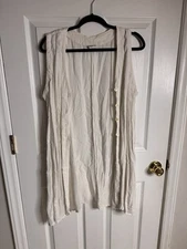 Sostanza Contemporary Apparel Sleeveless Button Front Vest Cardigan Sz Large