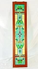 Vintage Joan Baker Hand Painted Tiffany Style Stained Glass Window Panel 40"x9"
